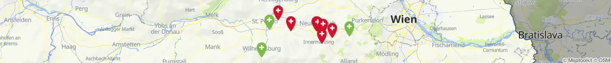 Kartenansicht für Apotheken-Notdienste in der Nähe von Kirchstetten (Sankt Pölten (Land), Niederösterreich)